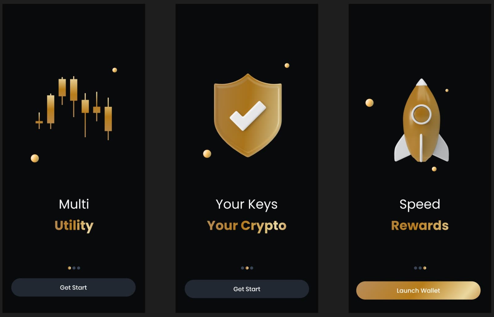 LatticePay wallet onboarding screens